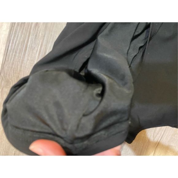Doncaster Cascading Ruffle Black Silk Sleeveless Blouse, Size Small - Picture 7 of 11